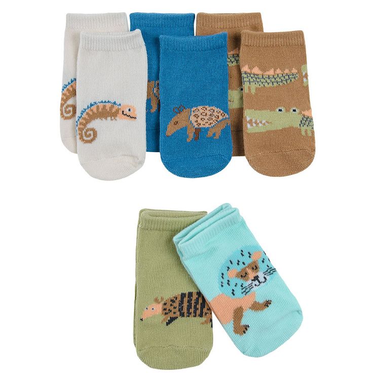 Mix color and animals socks - 5 pack