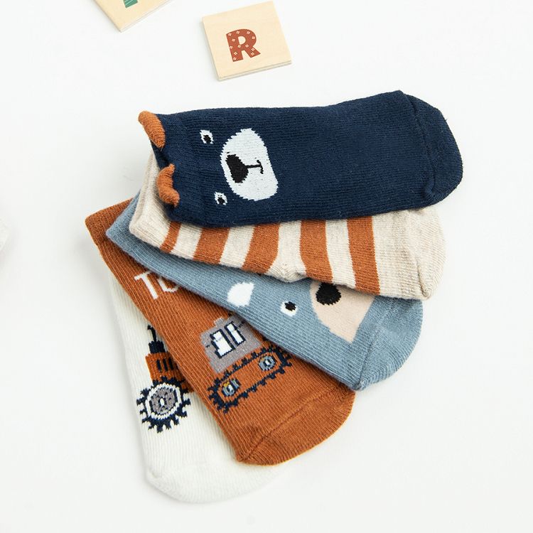 Socks with trucks and bears prints- 5 pack