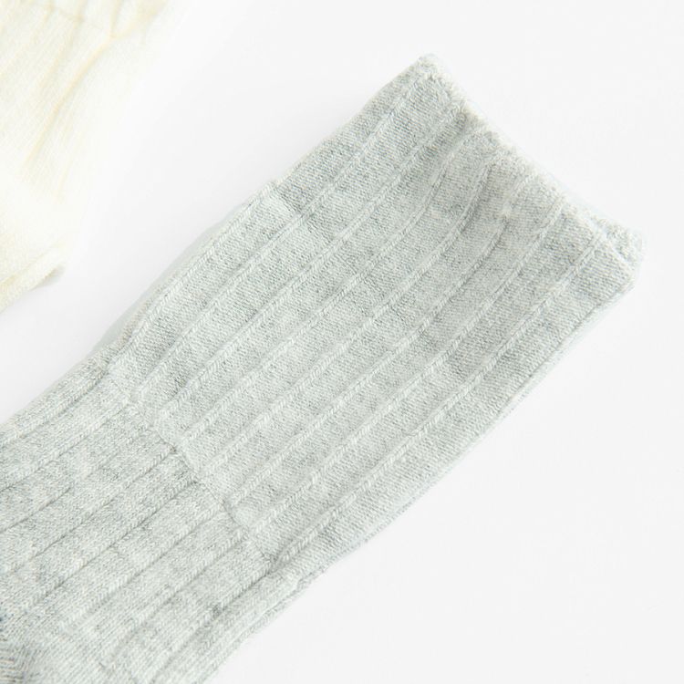 White, light blue, grey socks- 3 pack