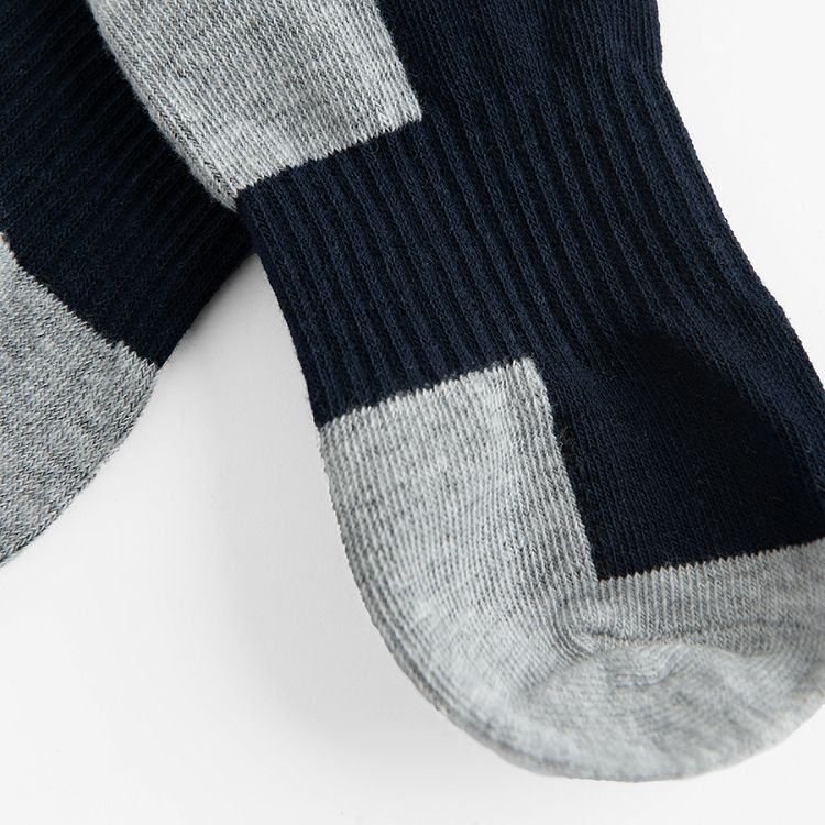 blue, grey, white sneakers socks - 3 pack