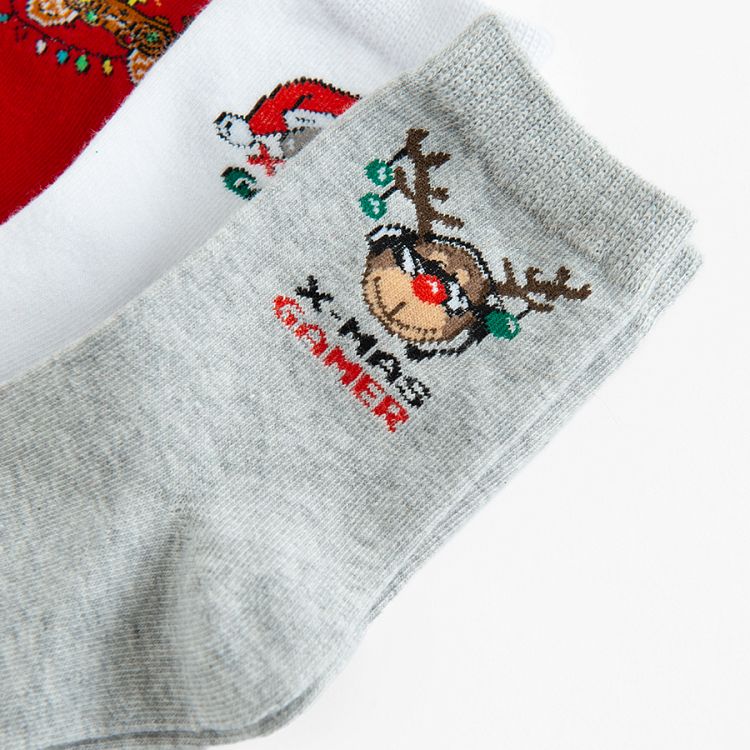 Socks with Xmas print- 3 pack