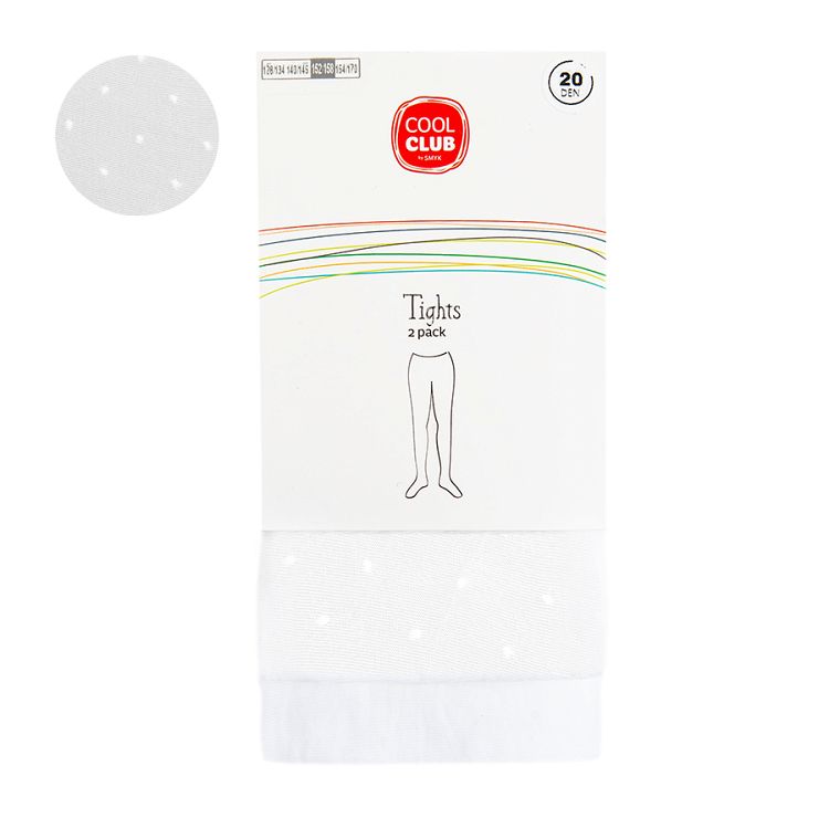 White tights with geometic pattern- 2 pack