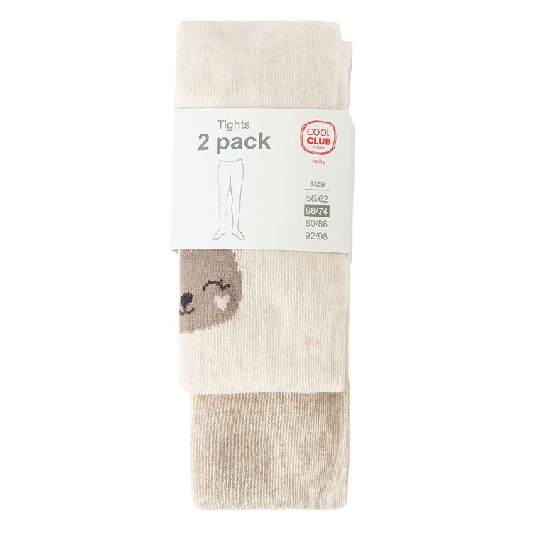 Ecru and beige thich tights- 2 pack