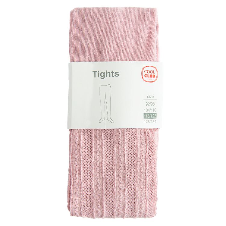 Dusty pink ribbed thich tights