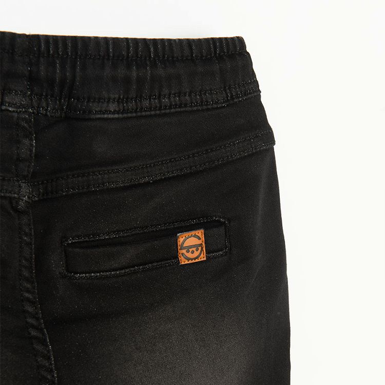 Black trousers with adjustable waist