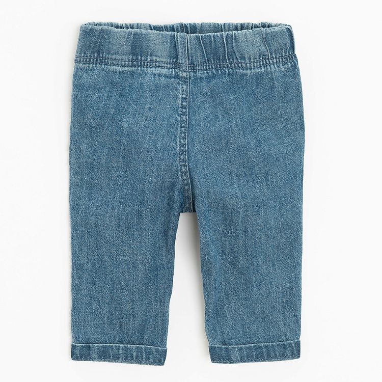 Denim pants with cord on the waist