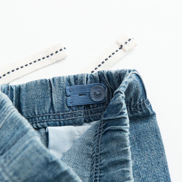 Denim pants with cord on the waist