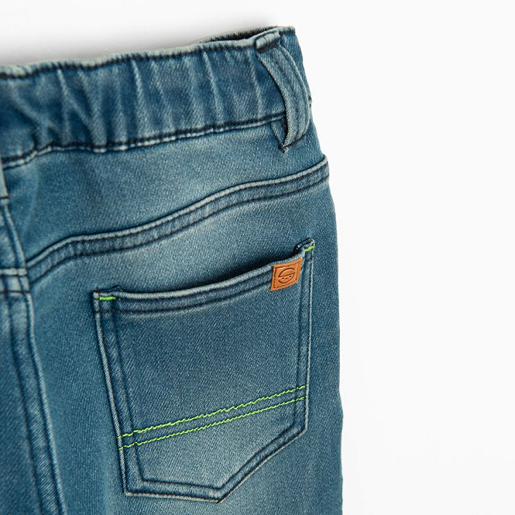 Denim pants with cord and side pocket