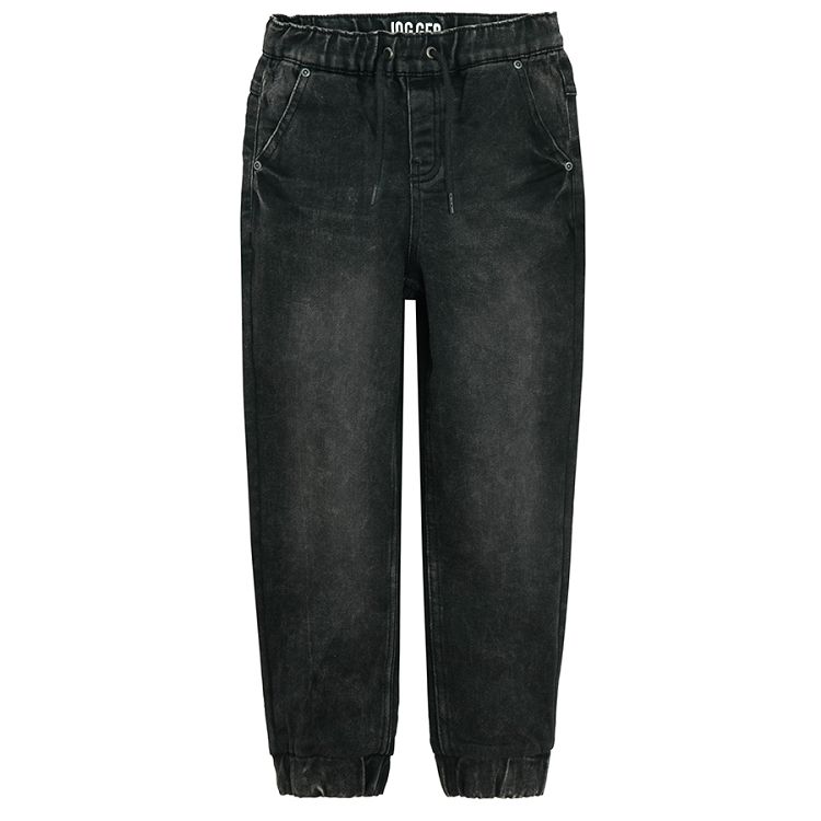 Black denim pants with cord