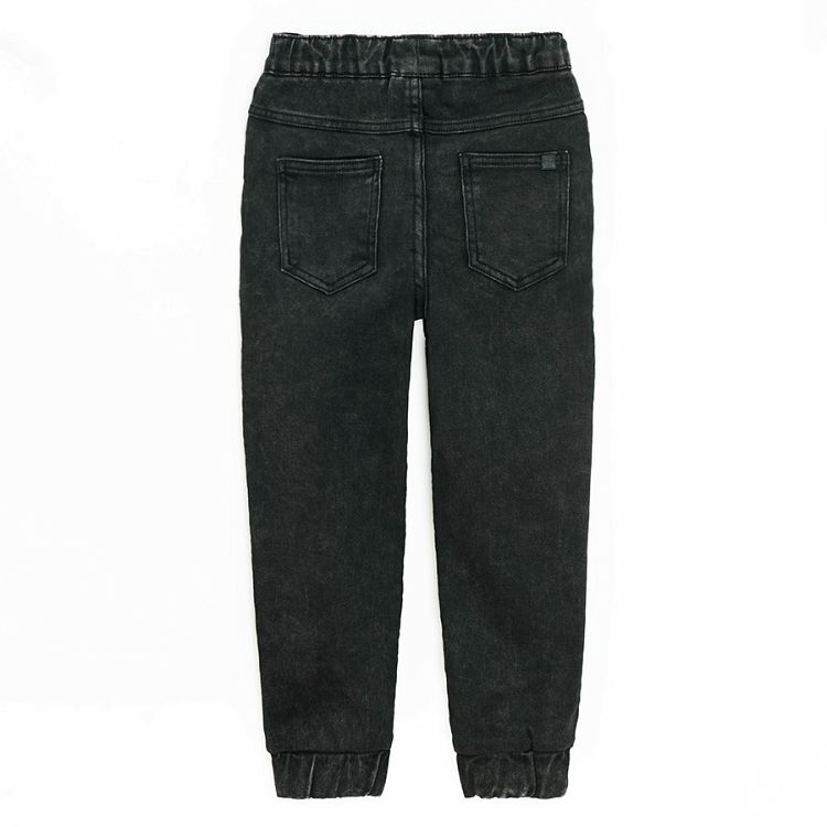 Black denim pants with cord