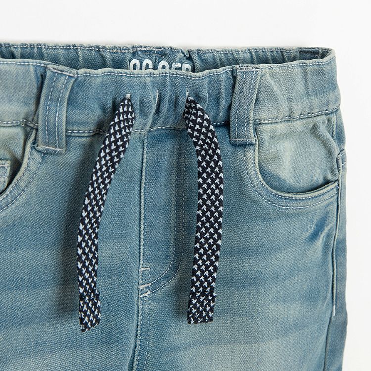 Denim pants with cord