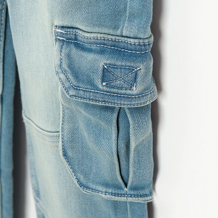 Denim pants with cord