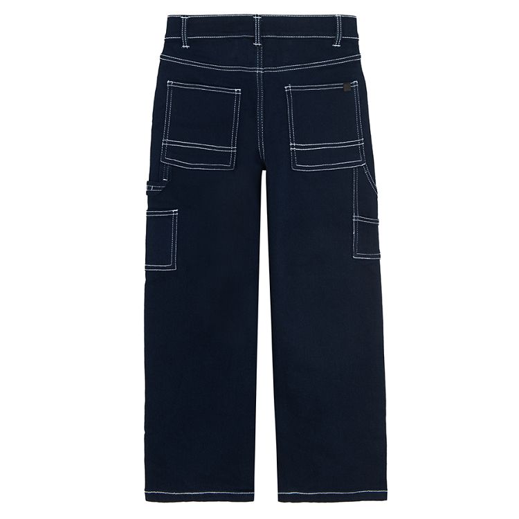 Denim pants with white stiching