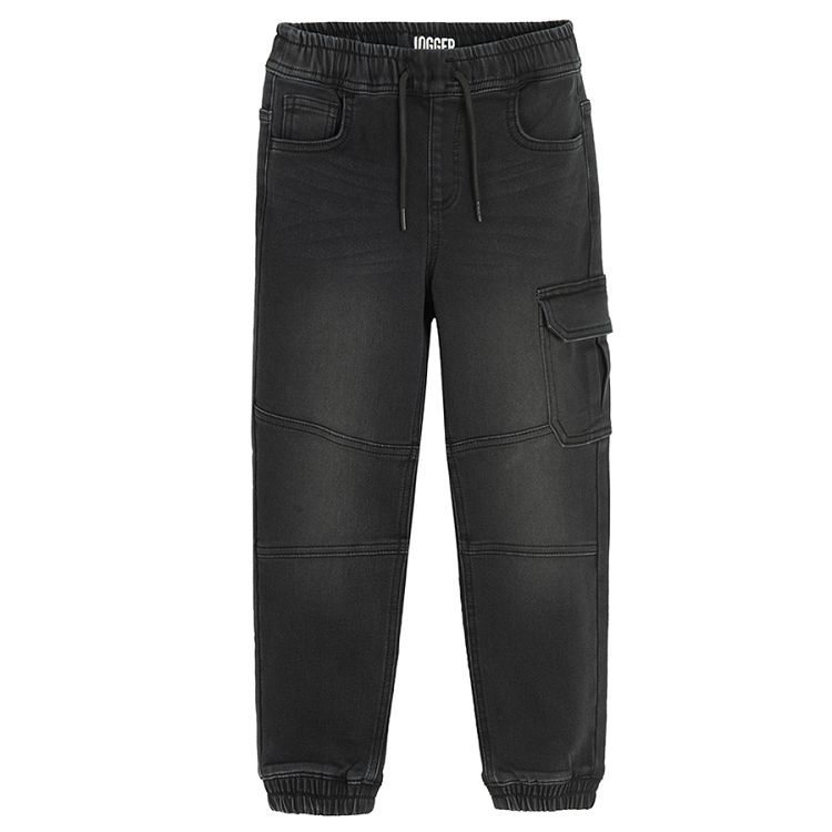 Black denim trousers