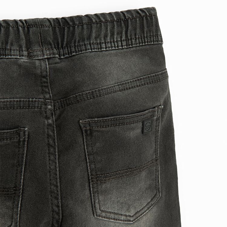 Washed black denim trousers