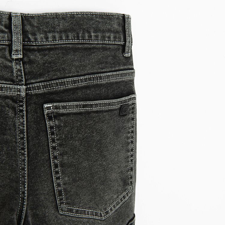 Washed black denim trousers