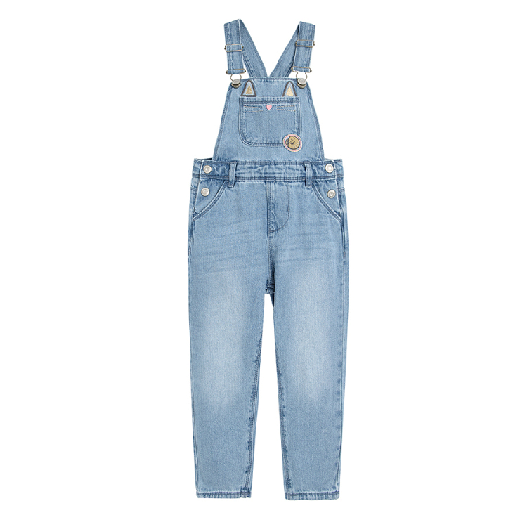 Dark denim dungaree trousers