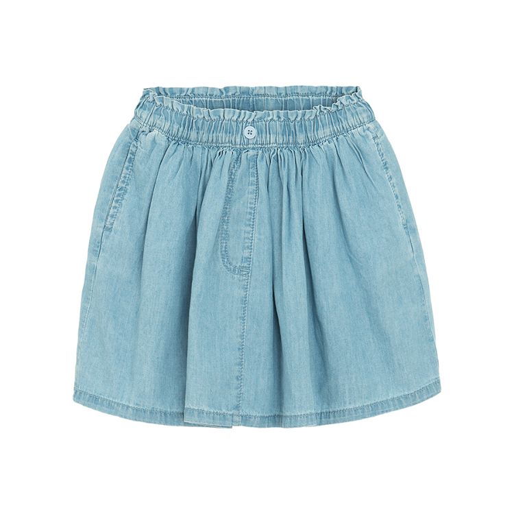 Denim skirt with elastic waist