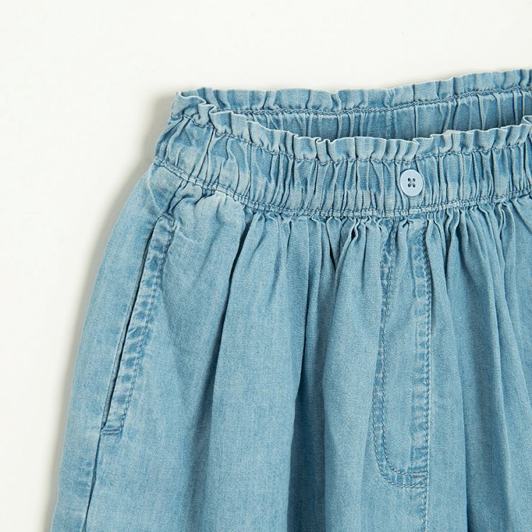 Denim skirt with elastic waist