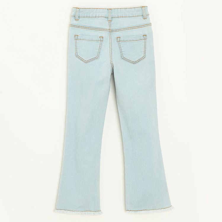 Wide leg light blue denim trousers