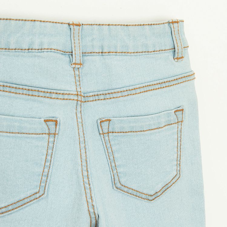 Wide leg light blue denim trousers