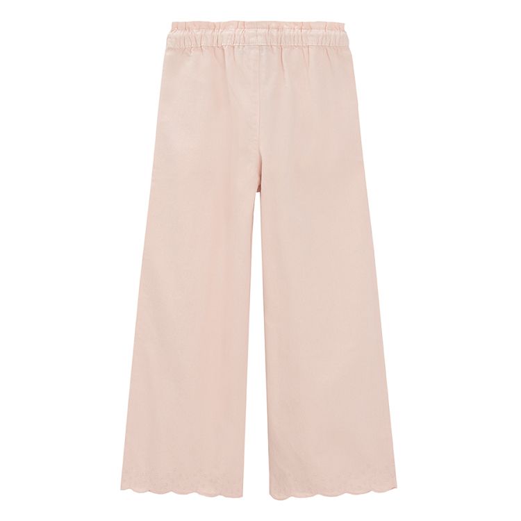 Flare leg pink trousers