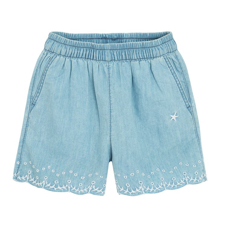 Denim shorts with embroidery