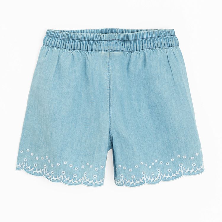 Denim shorts with embroidery