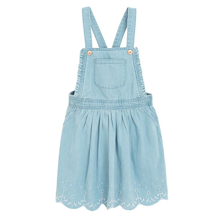 Denim dungaree skirt