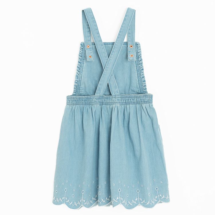 Denim dungaree skirt