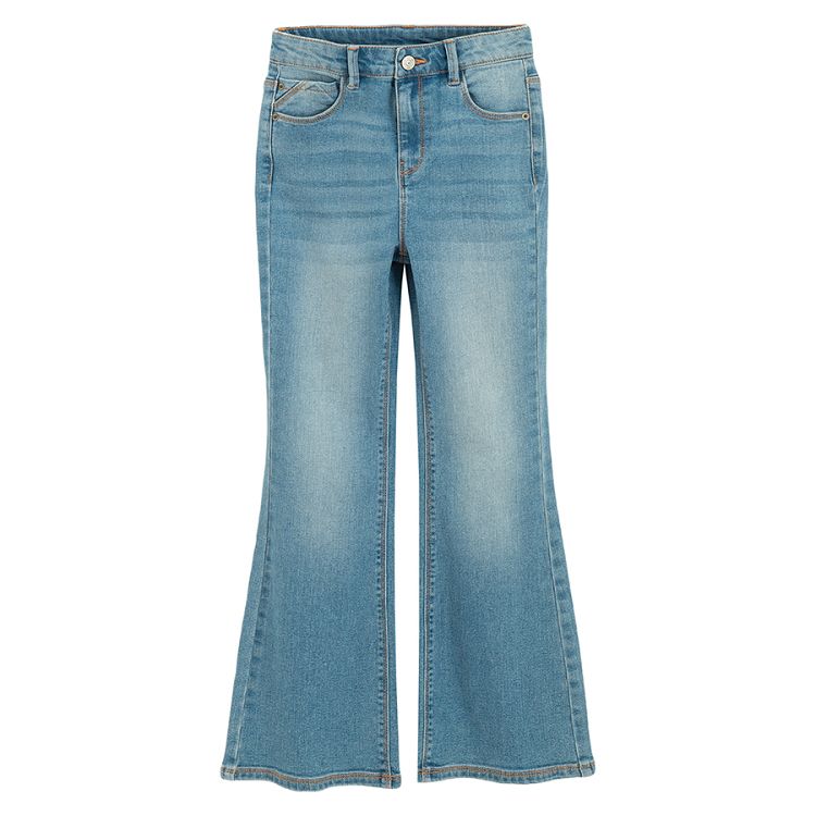 Wide leg denim pants