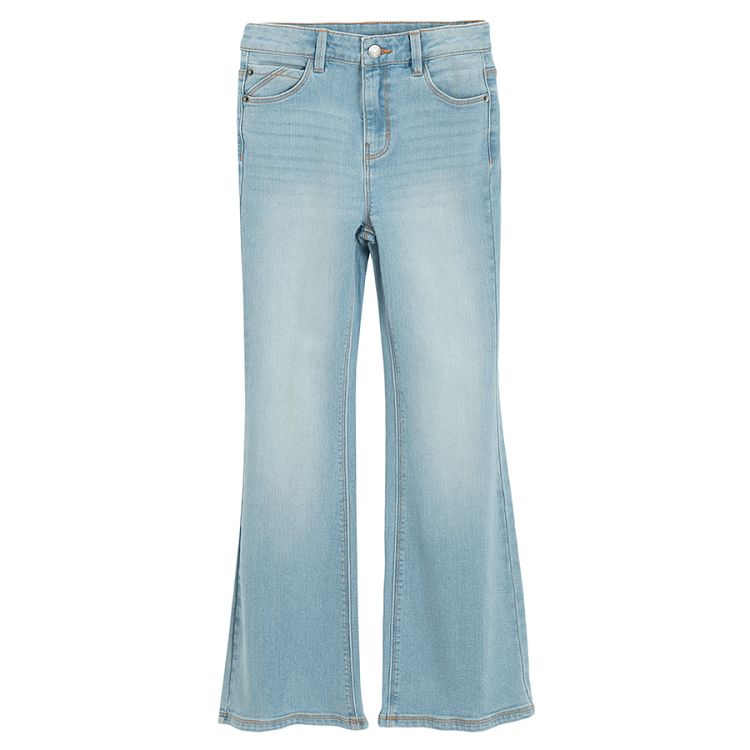 Wide leg blue denim pants