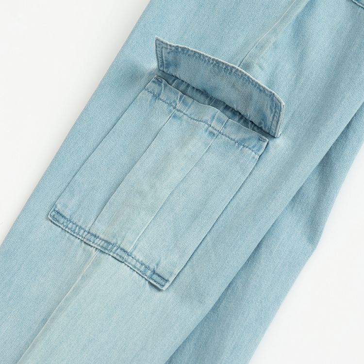 Denim straing legs and side pockets