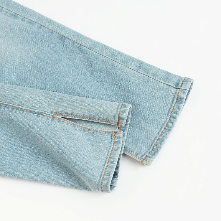 Denim with straight wide legs