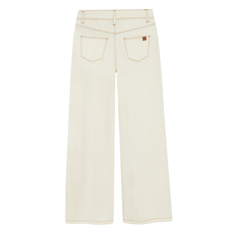 White wide leg trousers