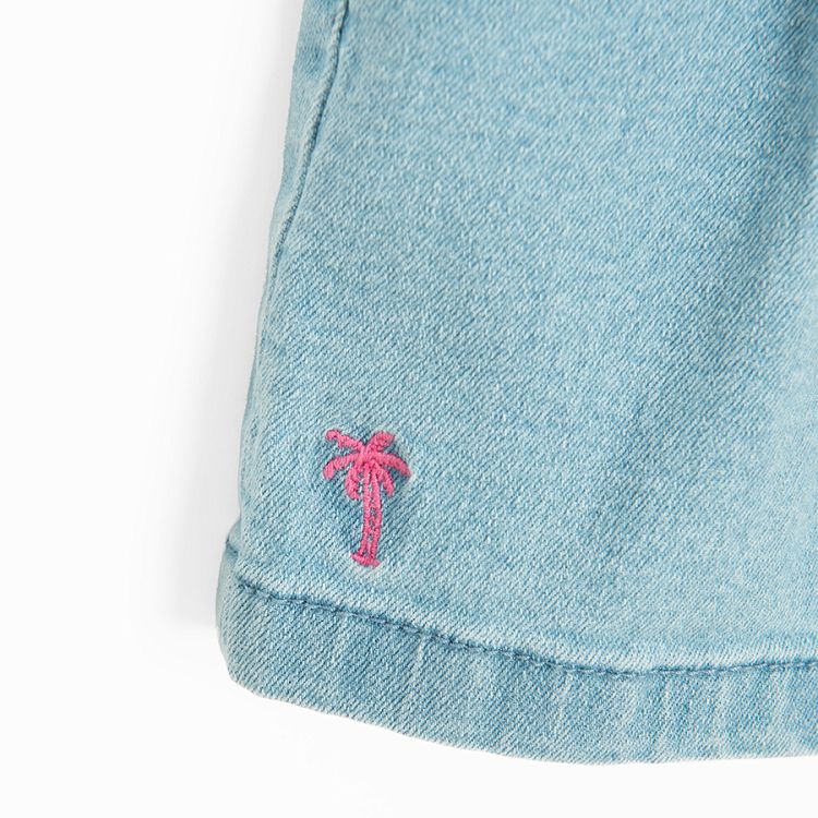 Light blue denim shorts