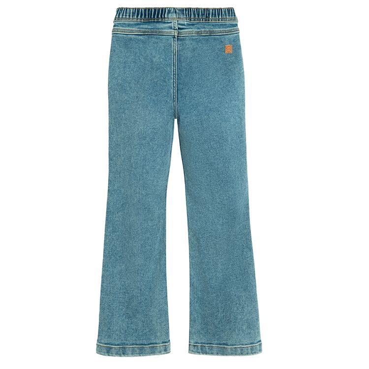 Blue wide leg denim trousers