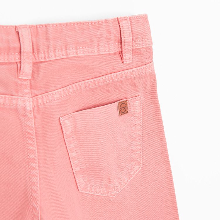 Pink wide leg denim trousers