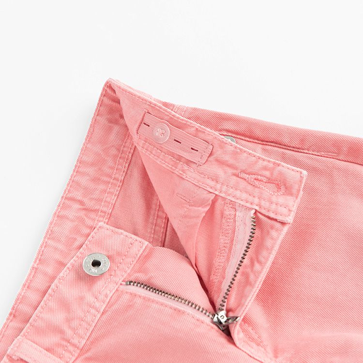 Pink wide leg denim trousers