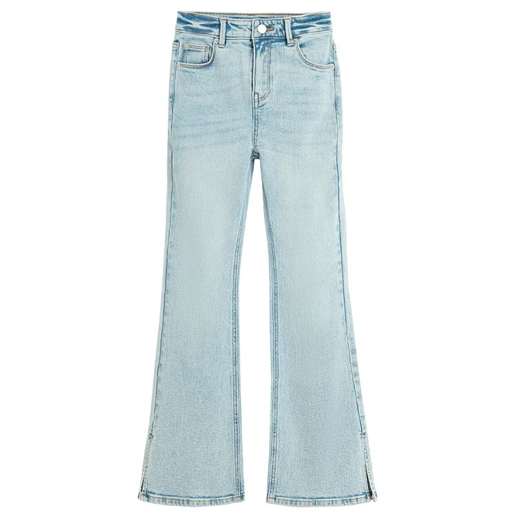 Blue denim wide legs trousers