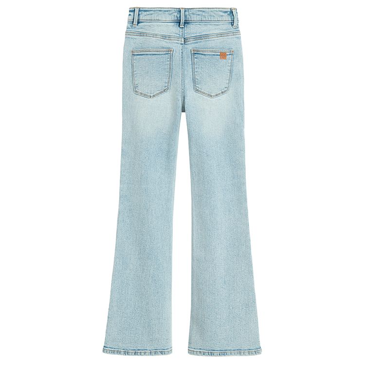 Blue denim wide legs trousers