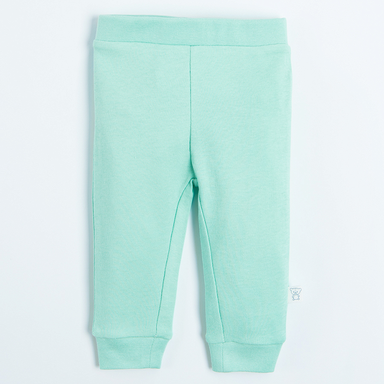 Blue mint and white footed leggings- 3 pack