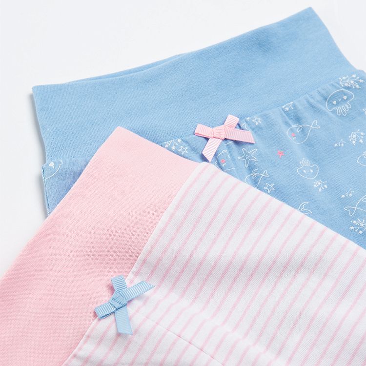 Light blue with fish and pink stripe joggers 2-pack