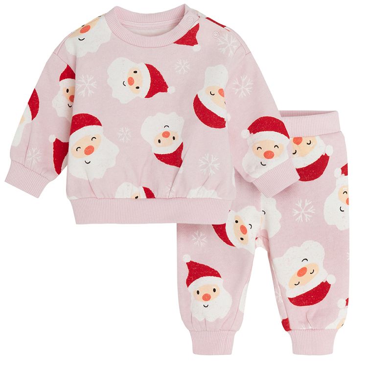 Pink jogging set with Santa Claus print