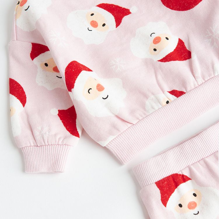 Pink jogging set with Santa Claus print