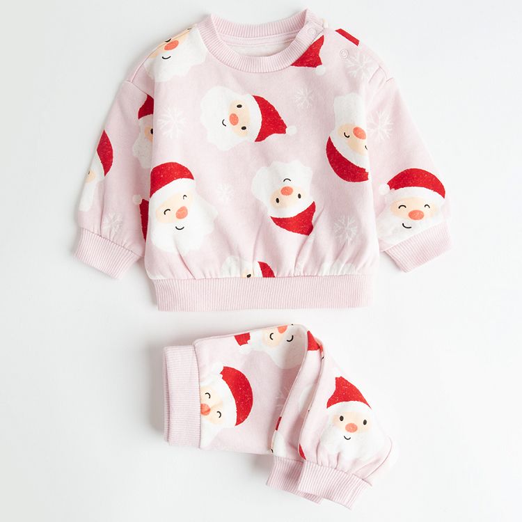 Pink jogging set with Santa Claus print