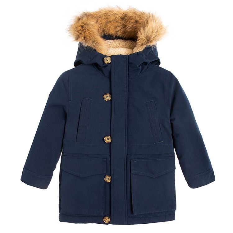 Dark blue hooded jacket