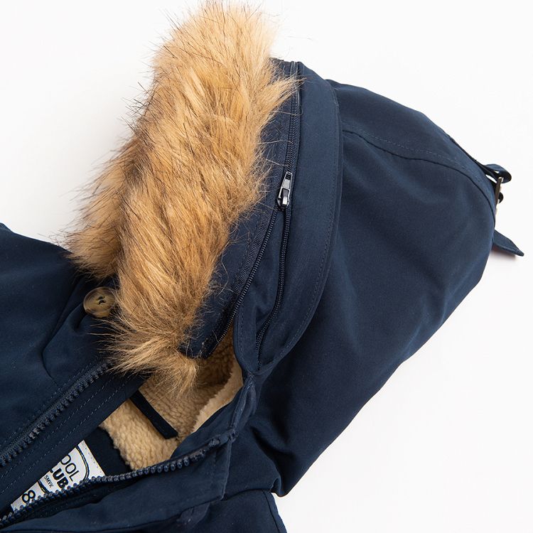 Dark blue hooded jacket