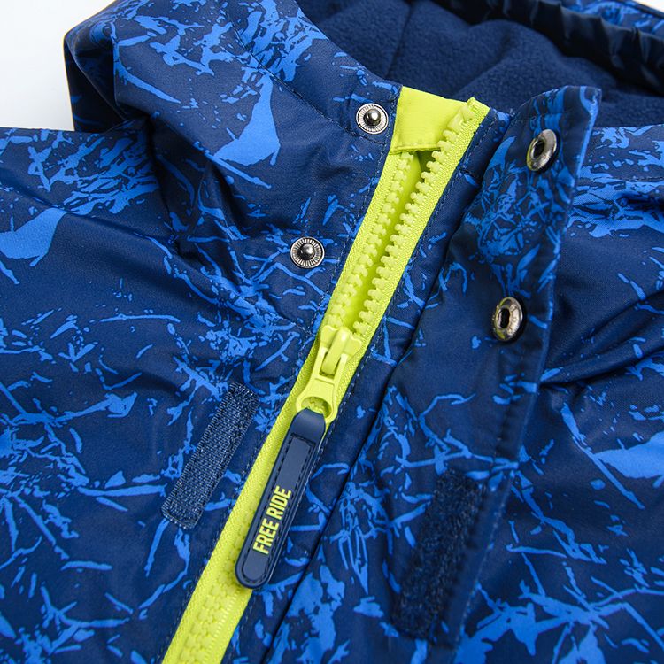 Blue hooded ski Jacket