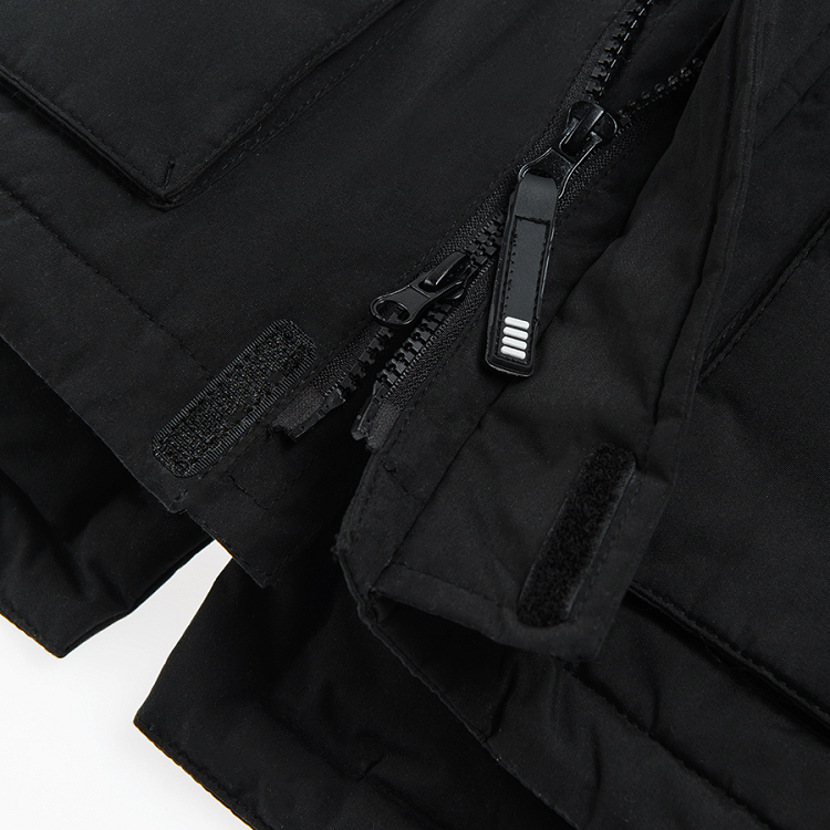 Black hooded jacket